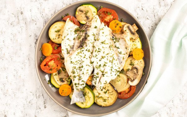 Corvina with Oven Vegetables