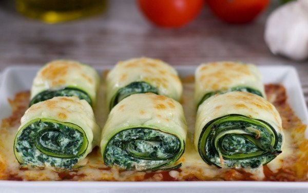 Ricotta and Spinach Stuffed Zucchini Cannelloni