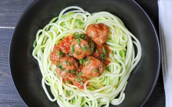 Meatballs with Spices and Zucchini Spaghetti