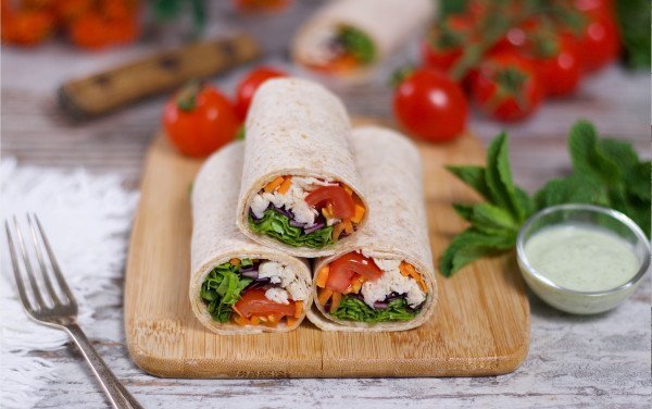 Chicken Wrap with Mint Sauce