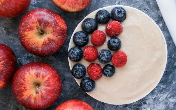 Apple Mousse and Red Fruits