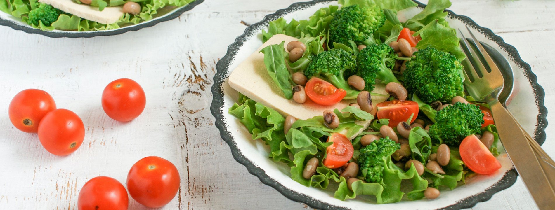 Baked Tofu and Bean Salad