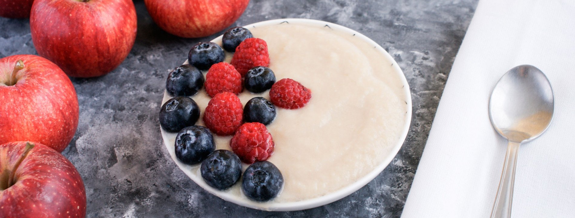 Apple Mousse and Red Fruits