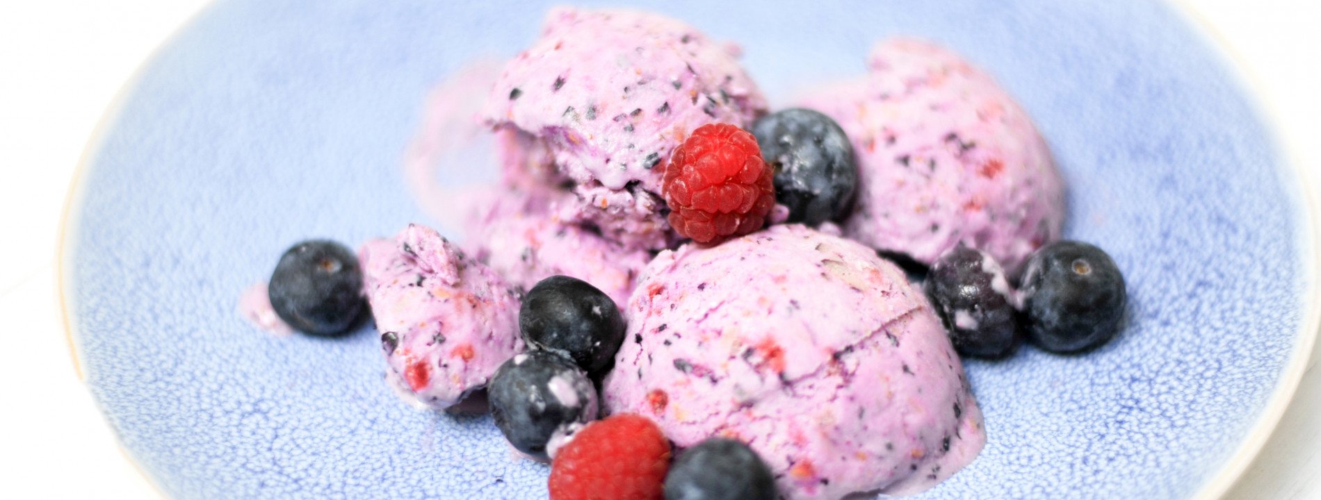 Raspberries and Blueberries Ice Cream